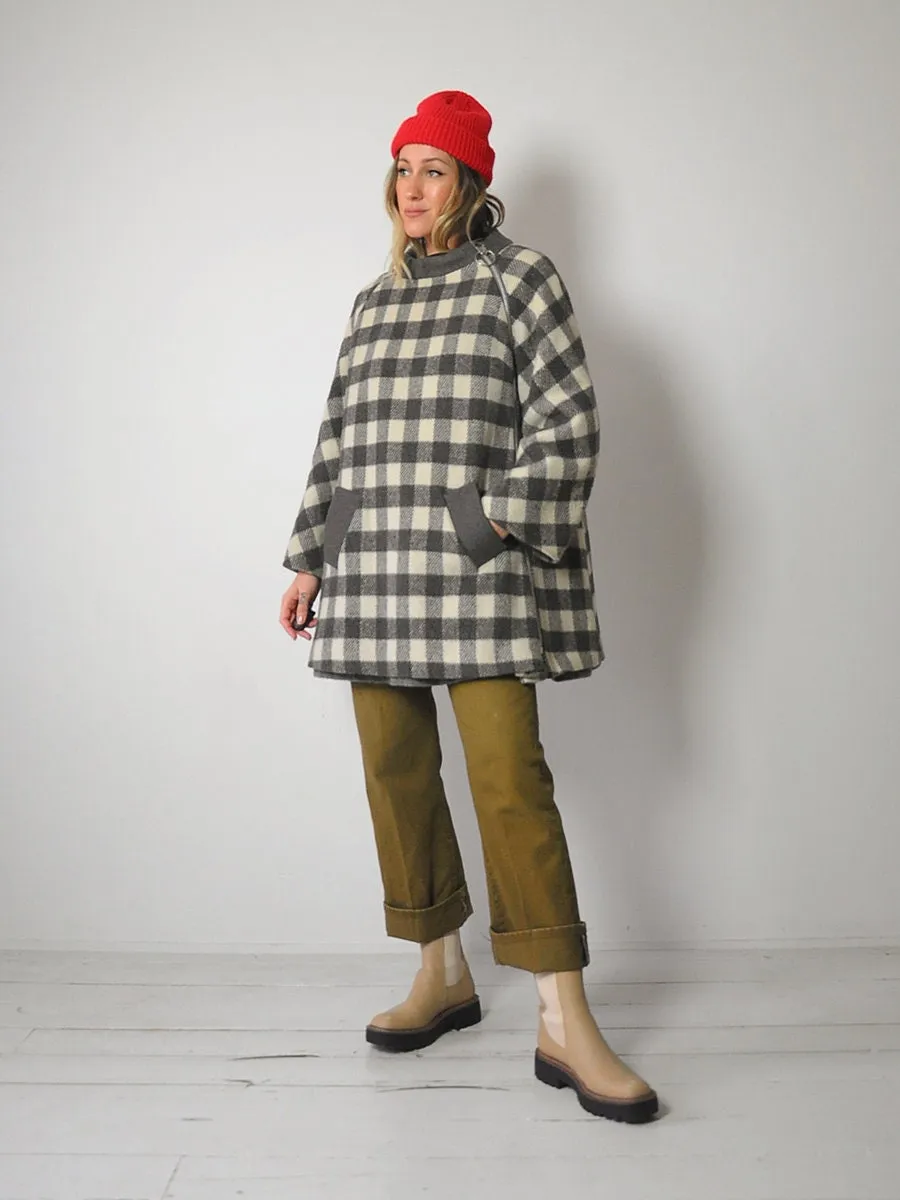 1960's Buffalo Plaid Wool Swing Coat