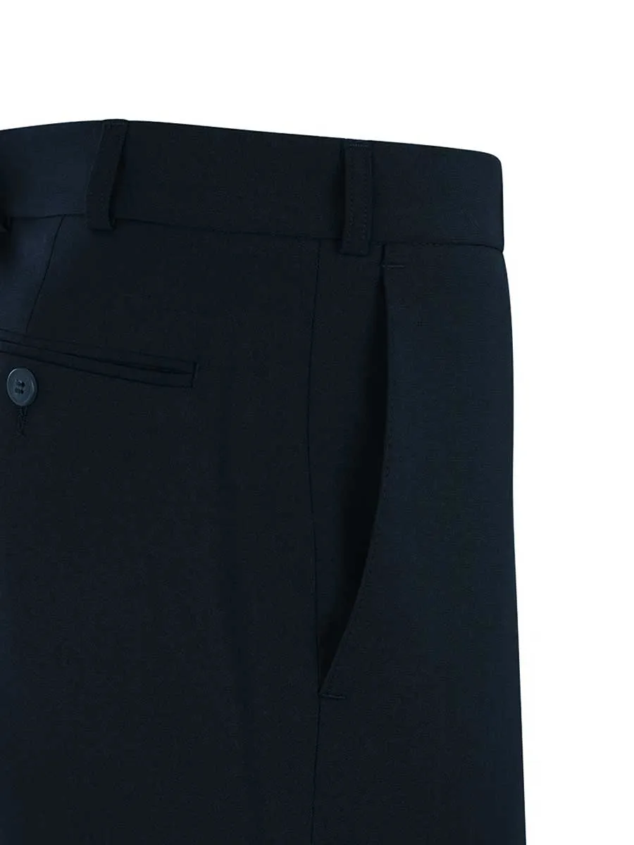 40% OFF BRUHL Trousers - Steward Wool Mix Formal - Navy - Size: 32" REG