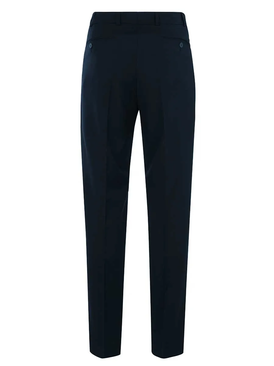 40% OFF BRUHL Trousers - Steward Wool Mix Formal - Navy - Size: 32" REG