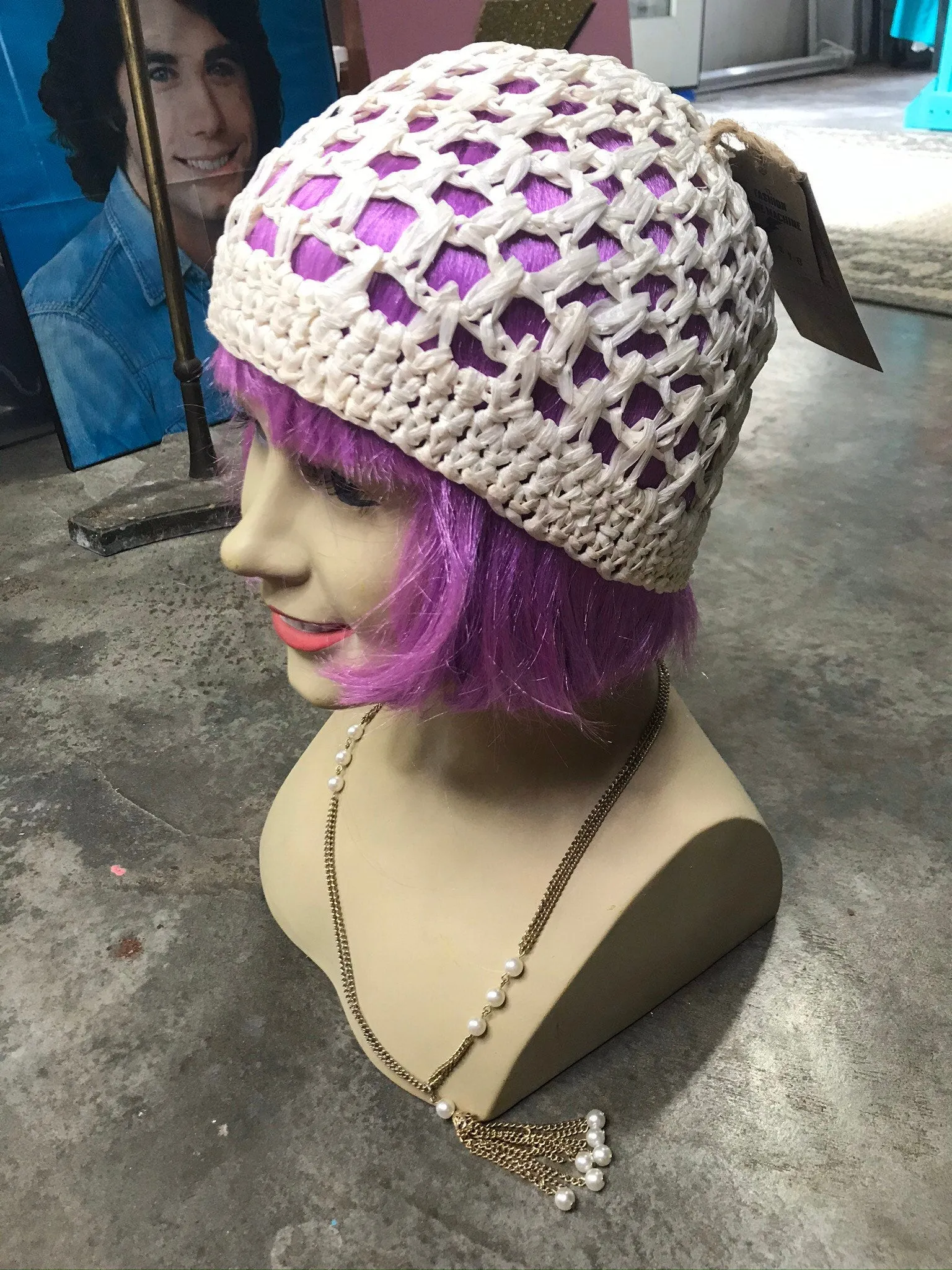 60s 70s Hippie/Boho/Festival/Flower Child/ hat/ Crochet / skull cap/beanie