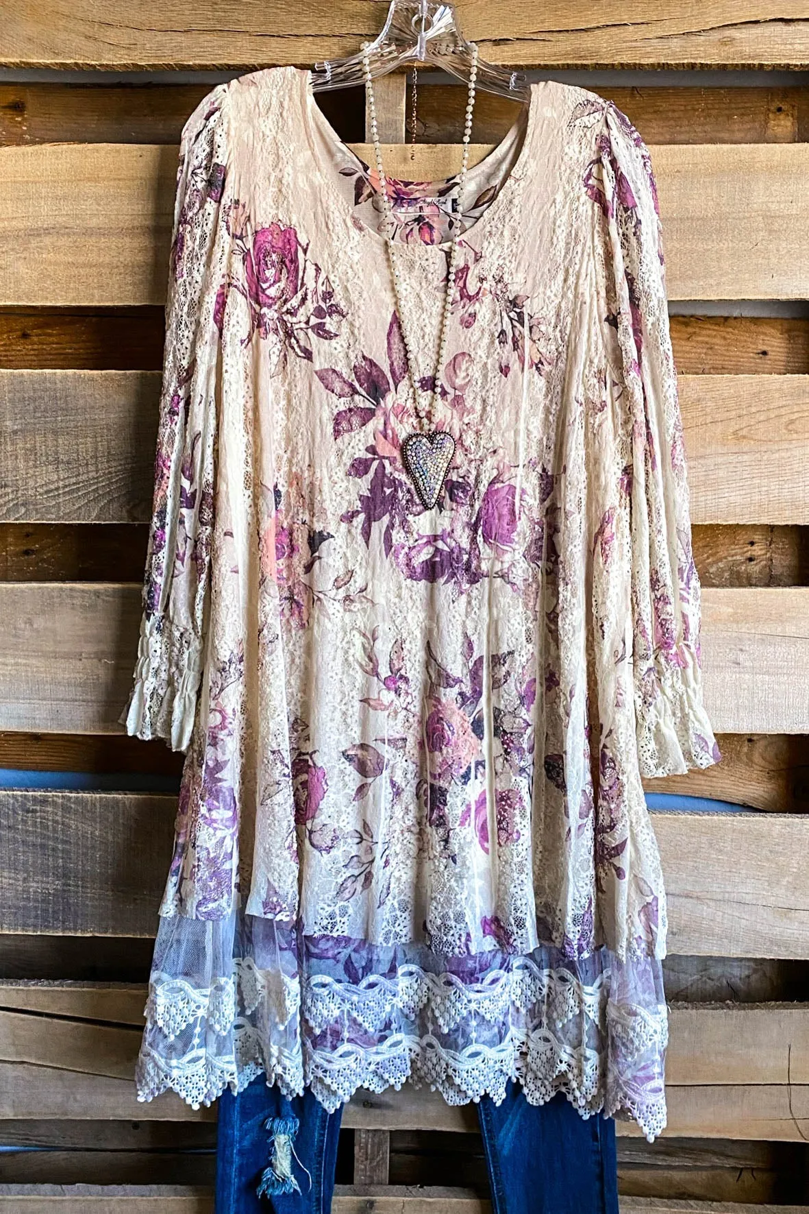 AHB EXCLUSIVE: Laughing Now Layered Tunic - Beige/Rose