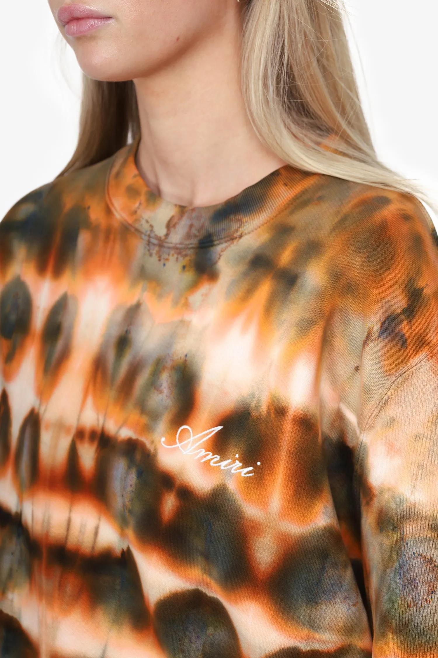 Amiri Brown/Orange Tye Dye Sweatshirt Size M Mens