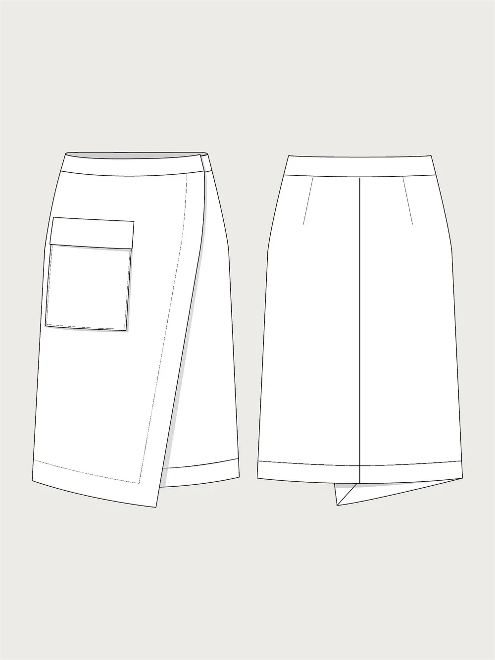 Asymmetric Midi Skirt - Sewing Patterns | The Assembly Line