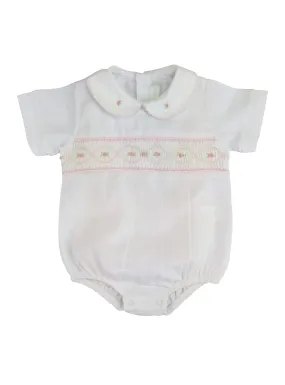 Baby girl Rosebuds White Smocked Romper