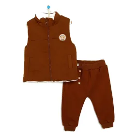 BabyZ Sweatshirt-Vest-Bottom - Brown