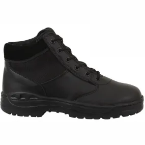 Black - Slip Resistant Public Safety Tactical Boots - Leather 6 in.