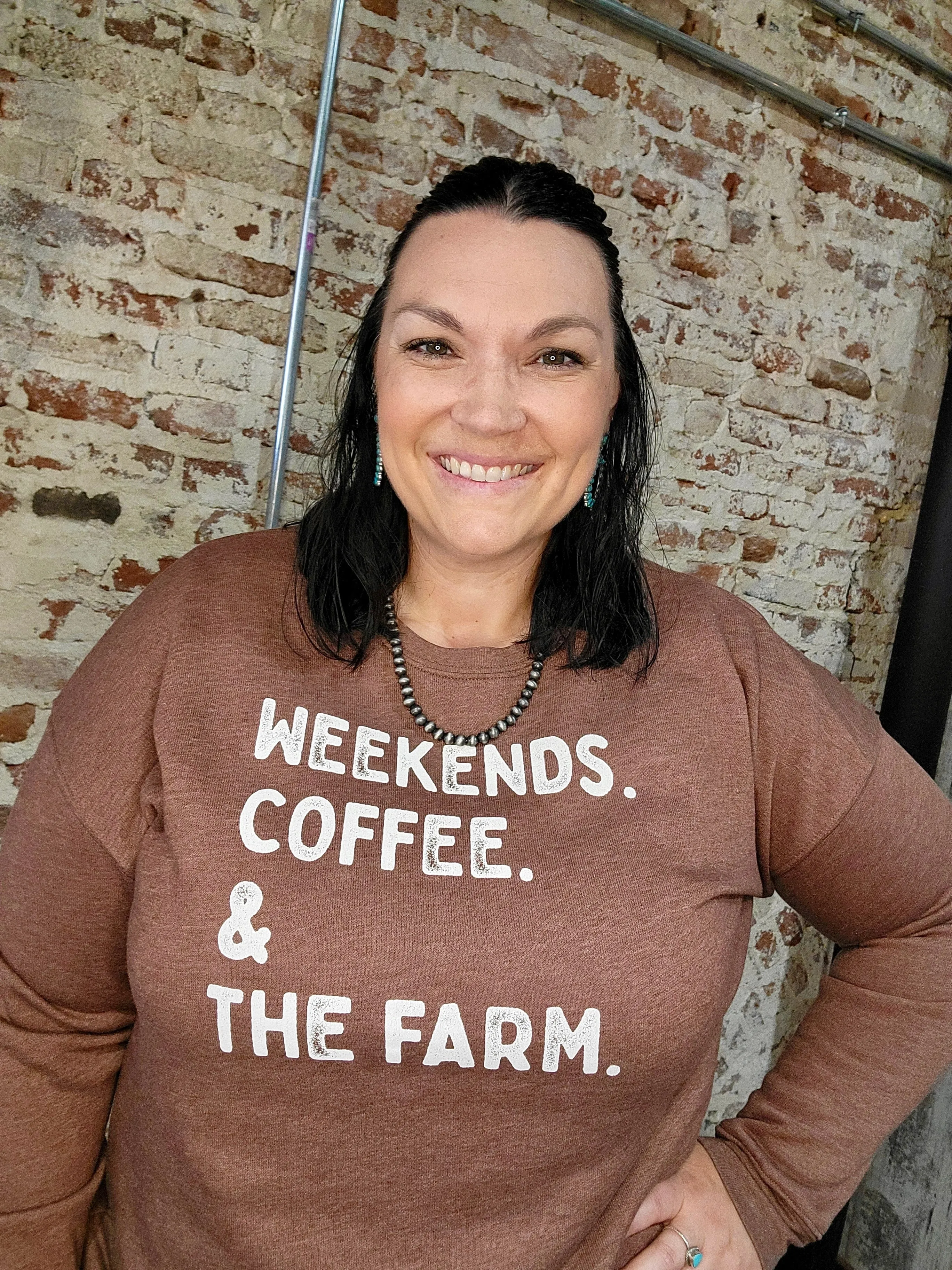 Briana Weekends Coffee & Farm Crewneck