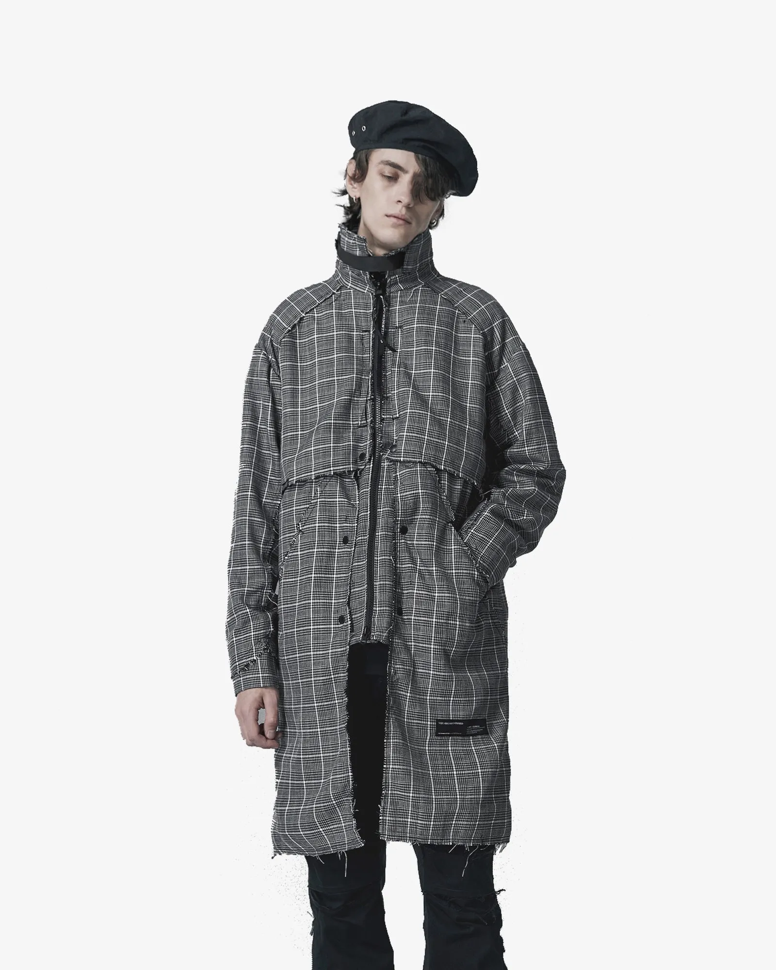 Combination Transforming Plaid Long Coat