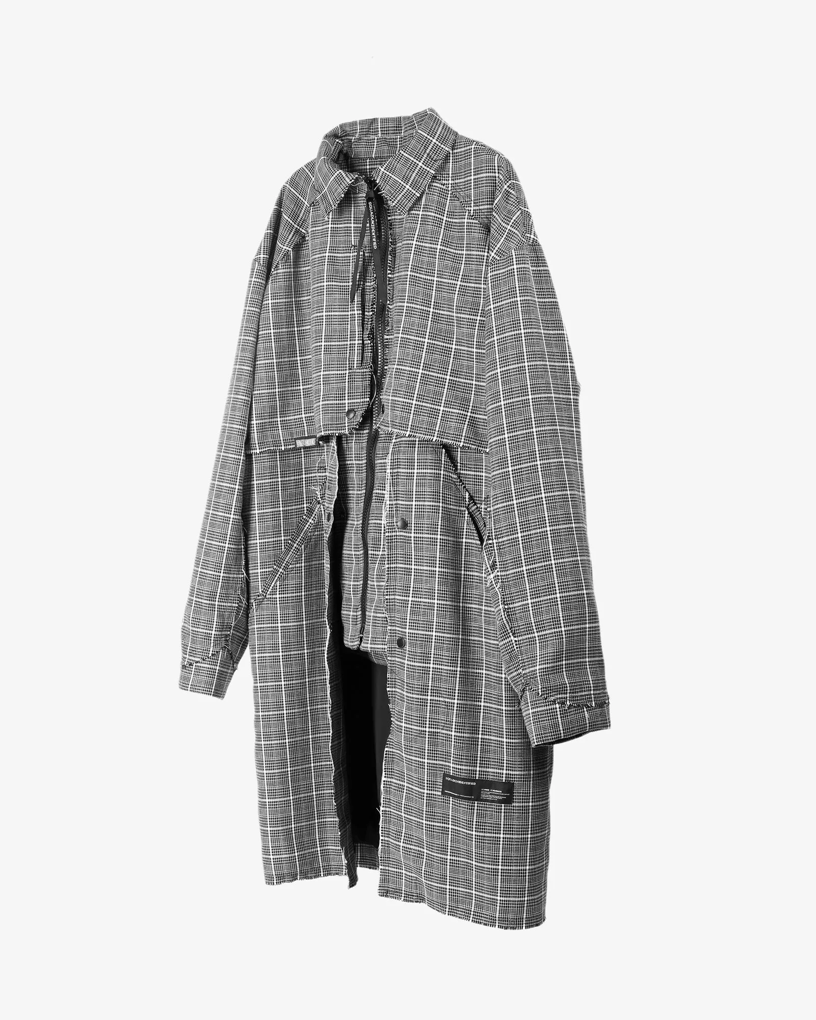 Combination Transforming Plaid Long Coat