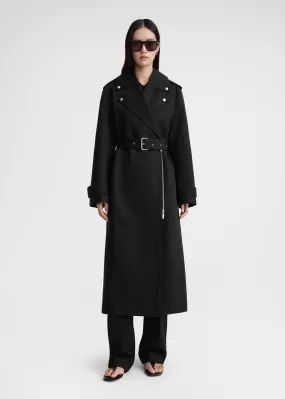 Cotton biker trench black