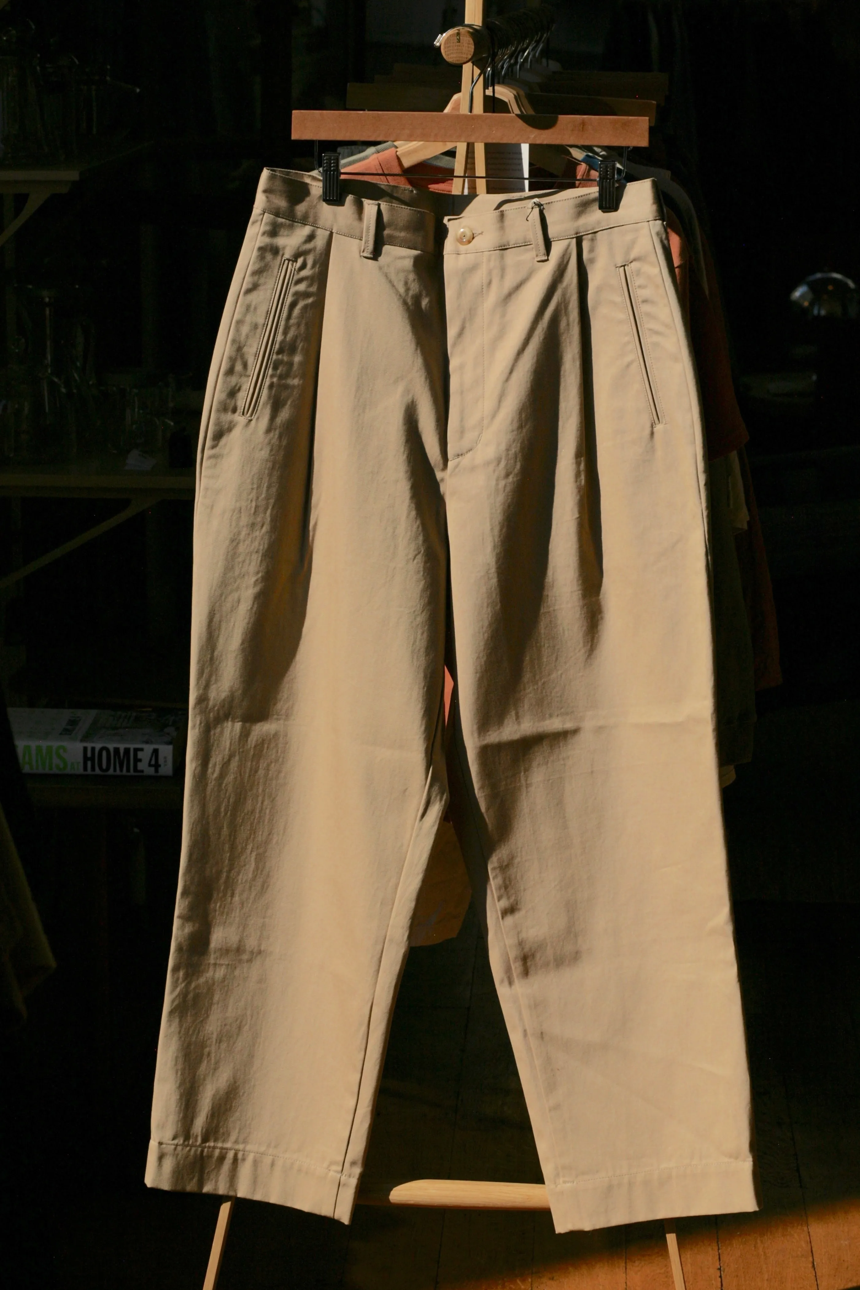 Cotton Gabardine Pilot Slacks in Beige