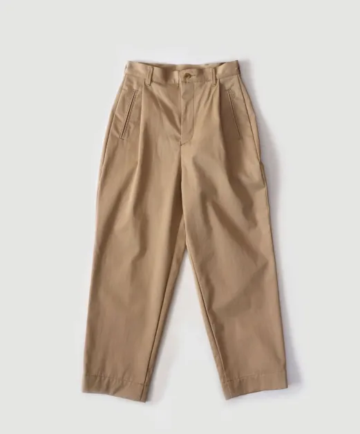 Cotton Gabardine Pilot Slacks in Beige