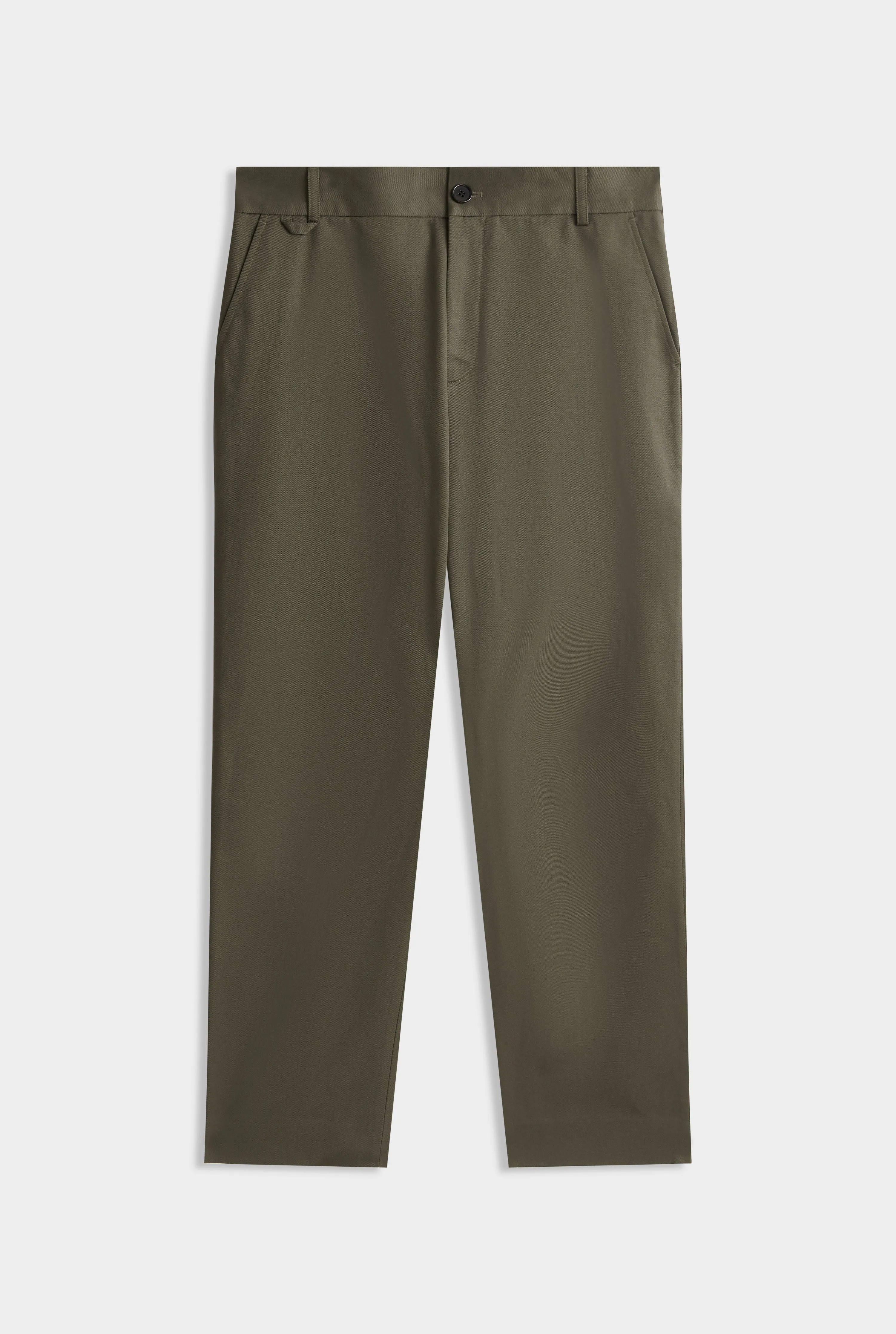 Cotton Twill Chino Trouser -  Dark Olive