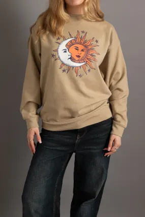 Daisy Street Sweatshirt With Sun&Moon Print