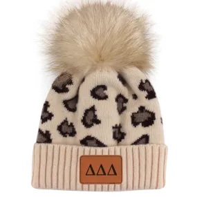 Delta Delta Delta Leopard Design Beanie Hat