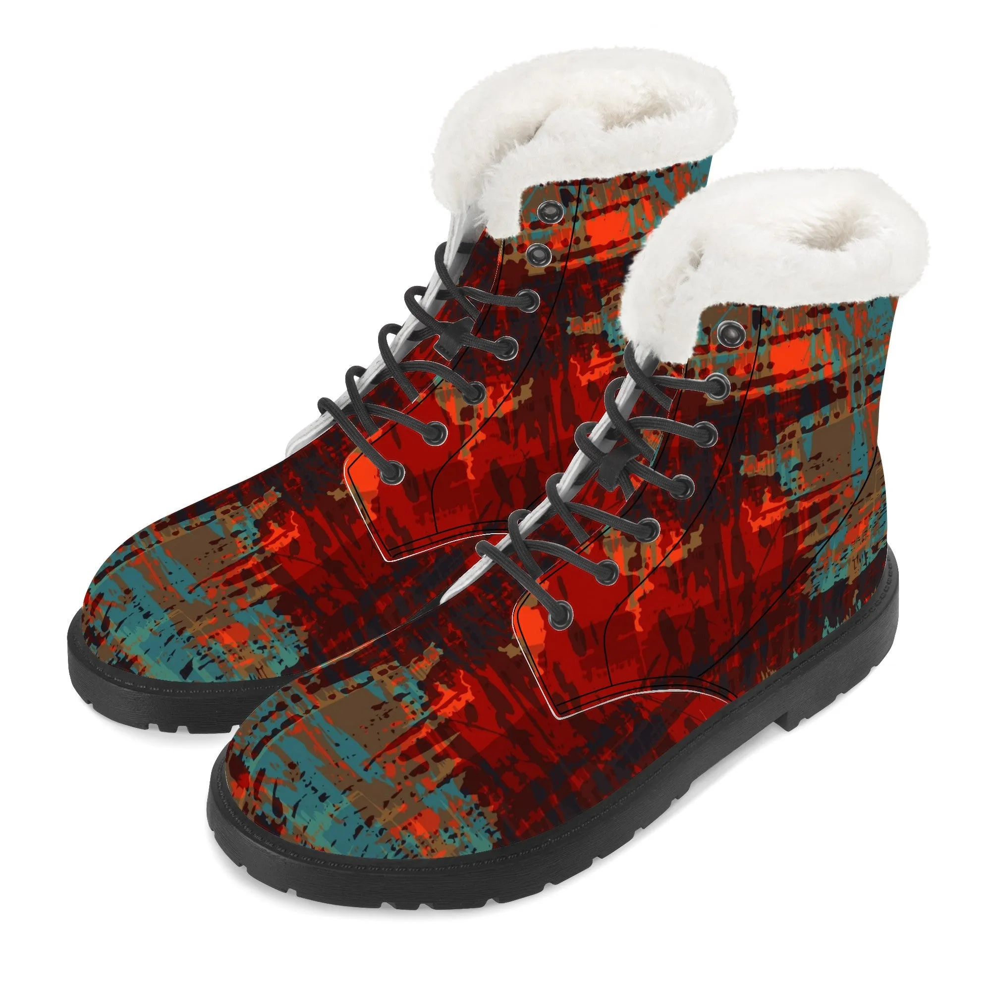 Designer Faux Fur Leather Boot-SF D86 X1