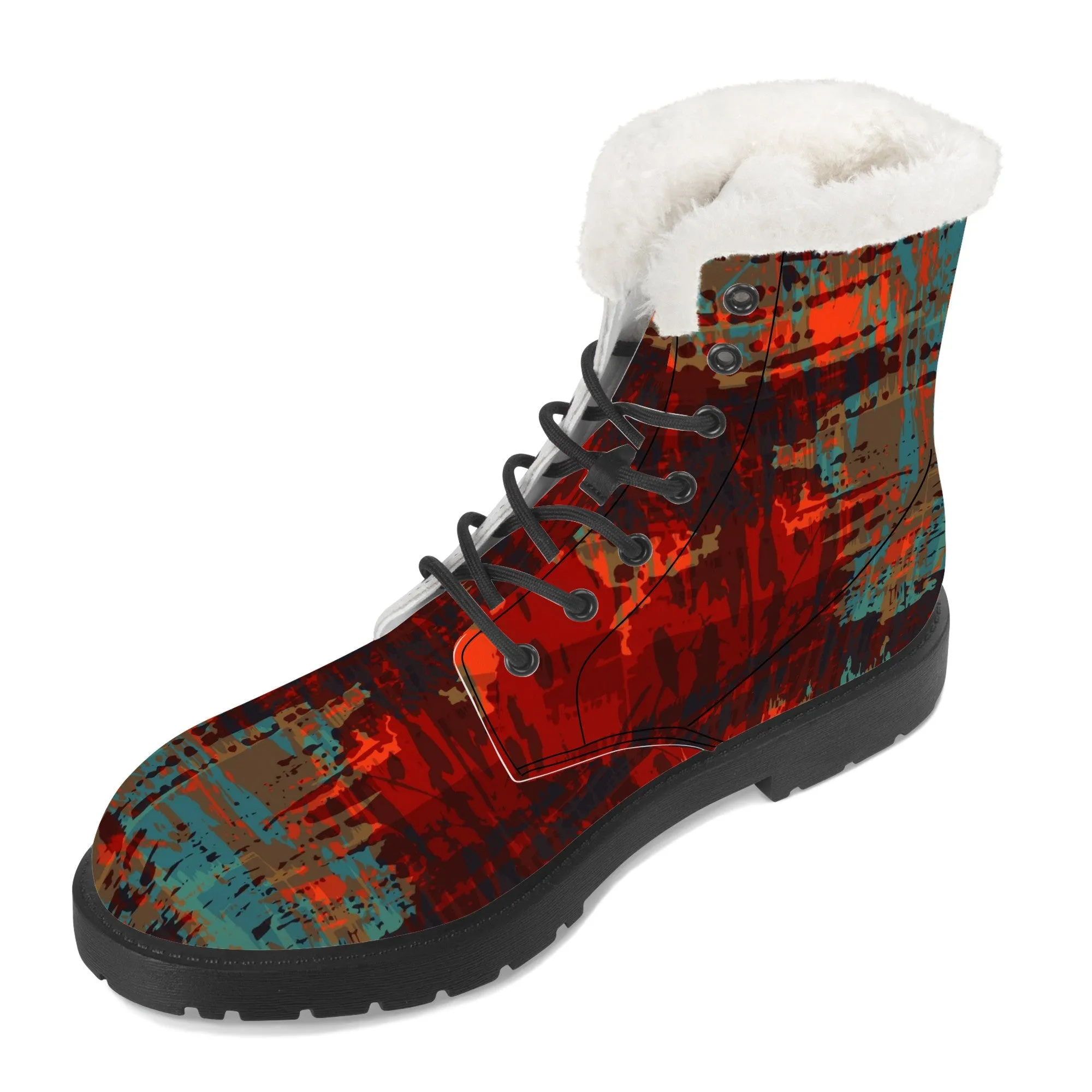 Designer Faux Fur Leather Boot-SF D86 X1