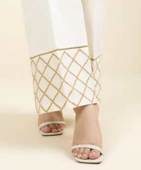 Embroidered Satin Culottes