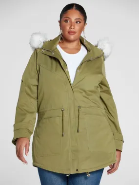 Fashion To Figure - Paige Faux Fur Lined Anorak Coat