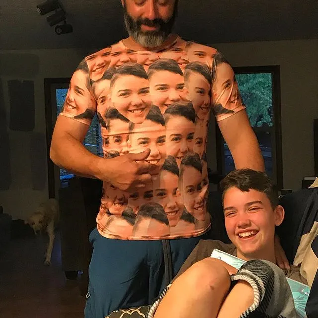 Father's Day Gift Custom T-shirt My Face All Over Print Tee Mash Face Men