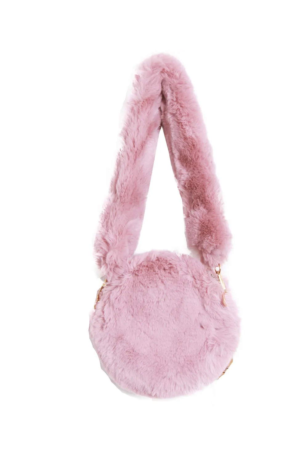 Fluffy Soft Faux Fur Circle Bag With Fur Strap