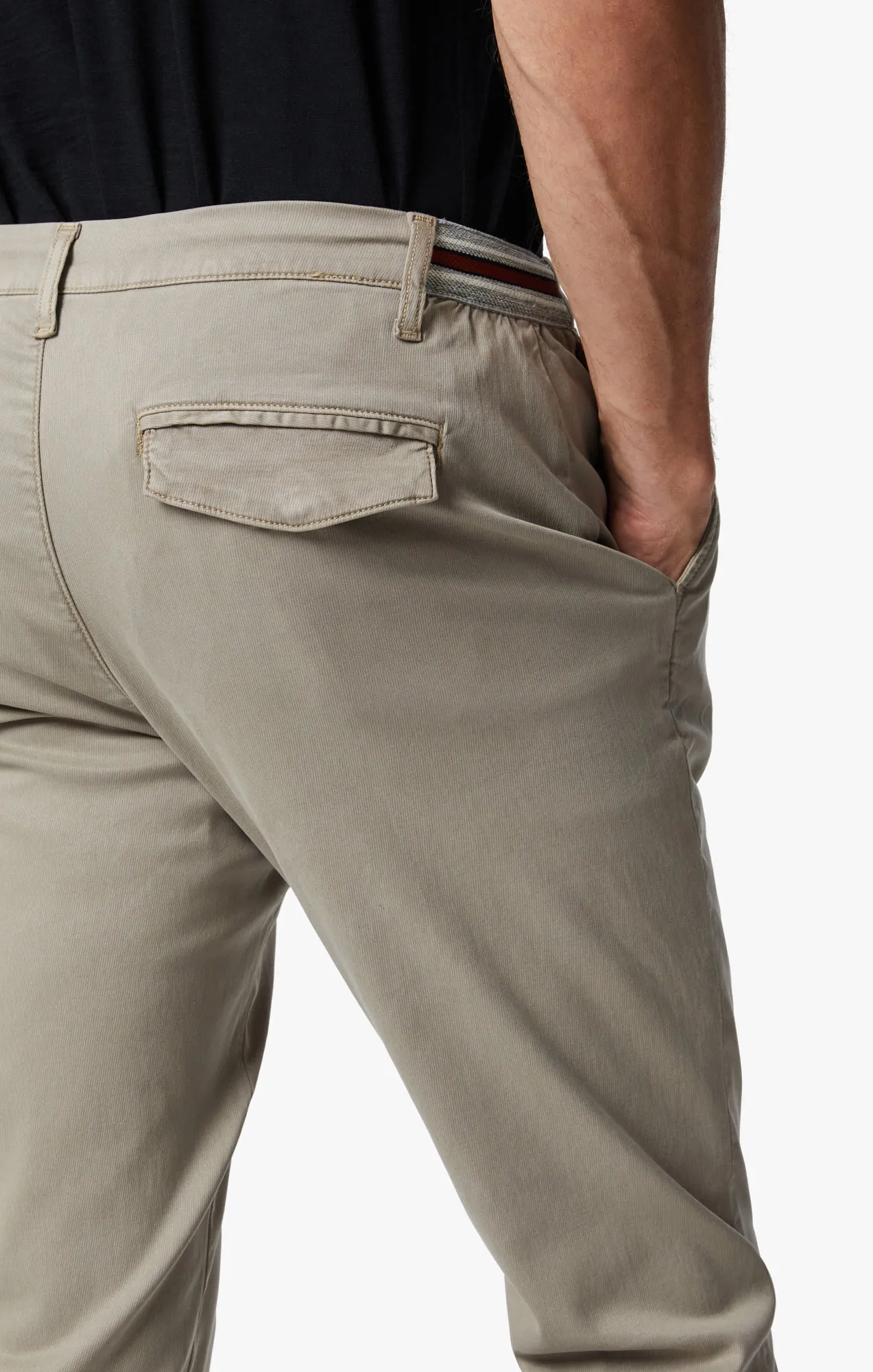 Formia Drawstring Chino Pants In Aluminum Soft Touch