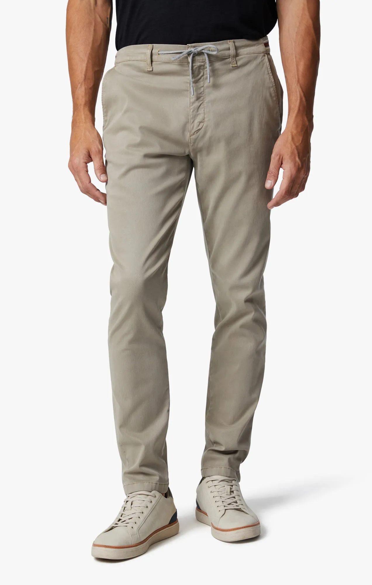 Formia Drawstring Chino Pants In Aluminum Soft Touch