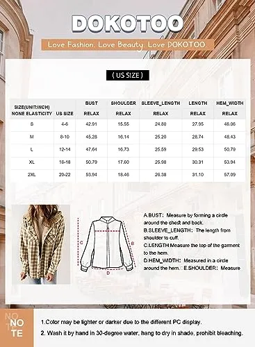 iForgirls Plaid Shacket Jacket Long Sleeve Button Down Fleece Hooded Jackets Warm Coat