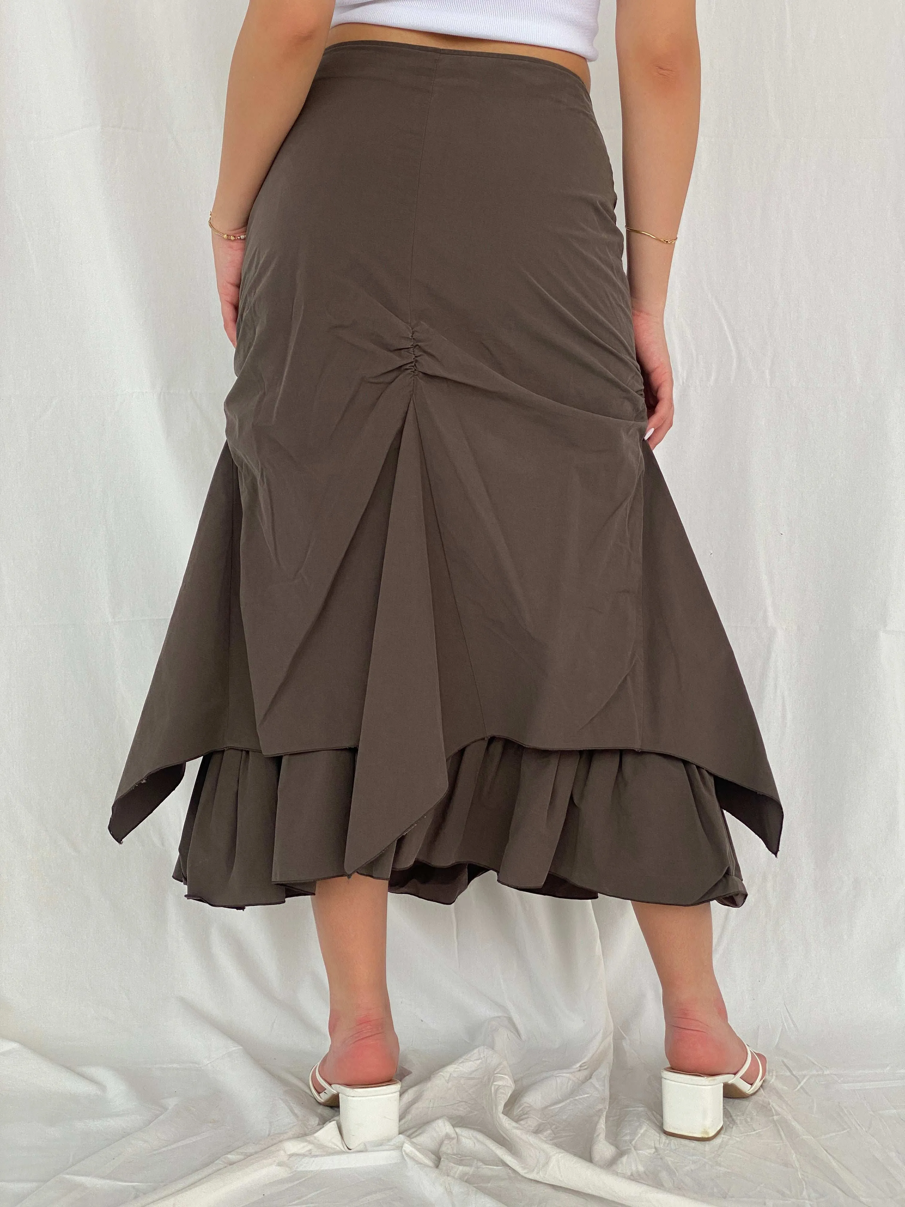 Insane Vintage 90s/00s Zaffiri Midi Ruched Skirt - Size M/L