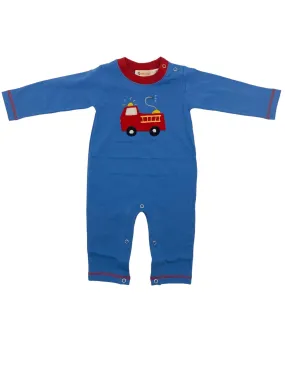 Luigi L/S Jersey Romper Fire Truck W/Hose Med Chambray/Deep Red OE072-12842 5108