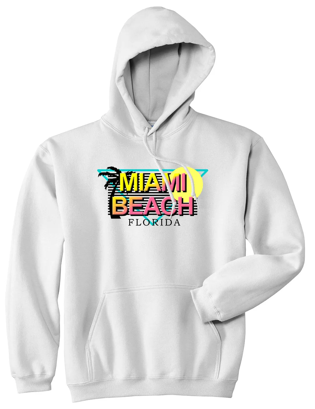 Miami Beach Retro Souvenir Mens Pullover Hoodie