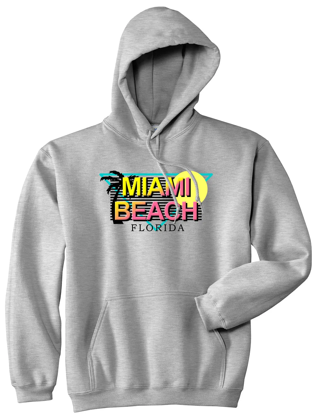 Miami Beach Retro Souvenir Mens Pullover Hoodie