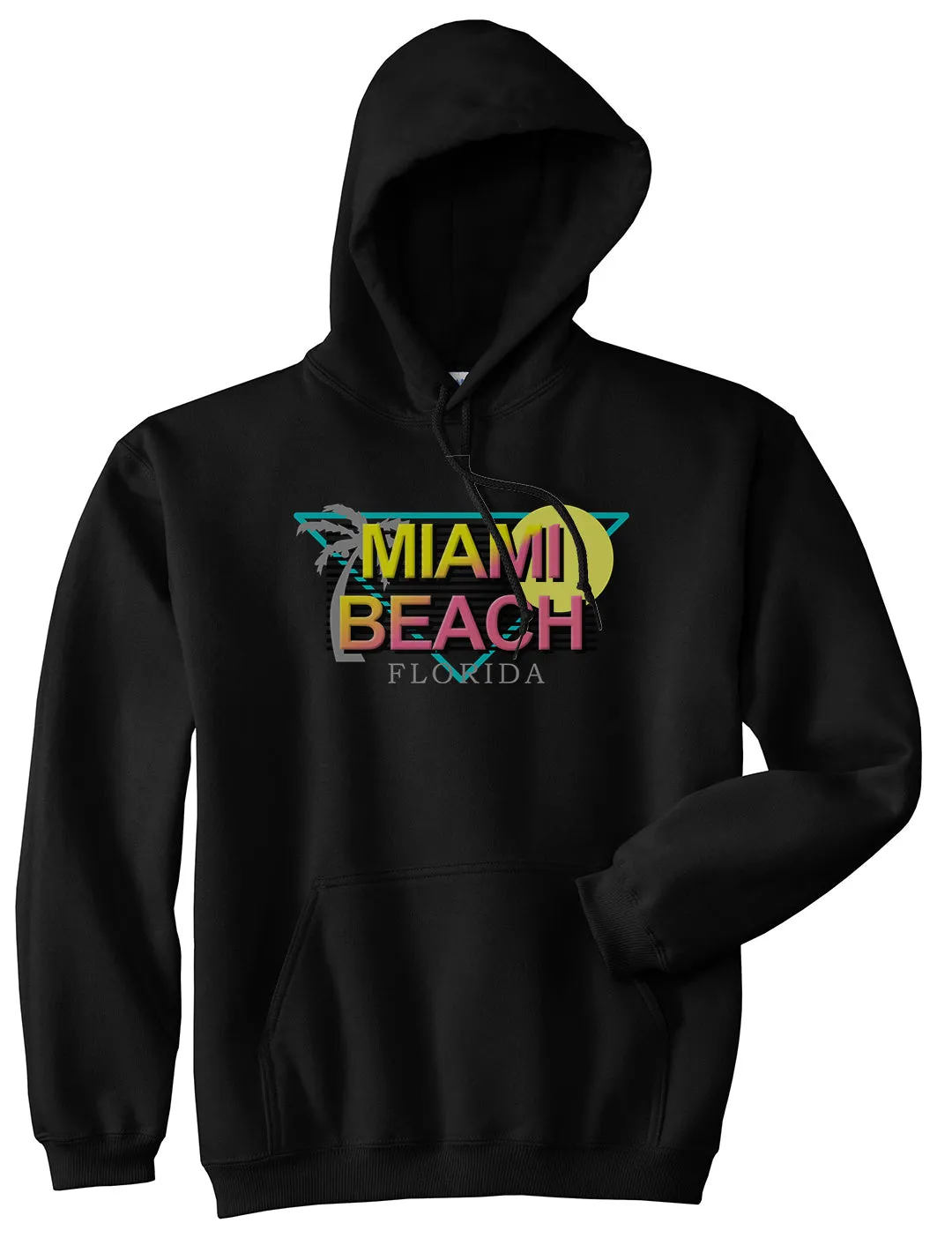 Miami Beach Retro Souvenir Mens Pullover Hoodie