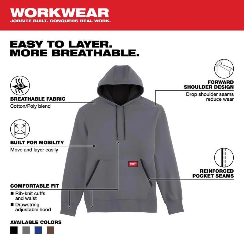 Milwaukee XXL Banded Sleeve Men's Hooded Hoodie Gray