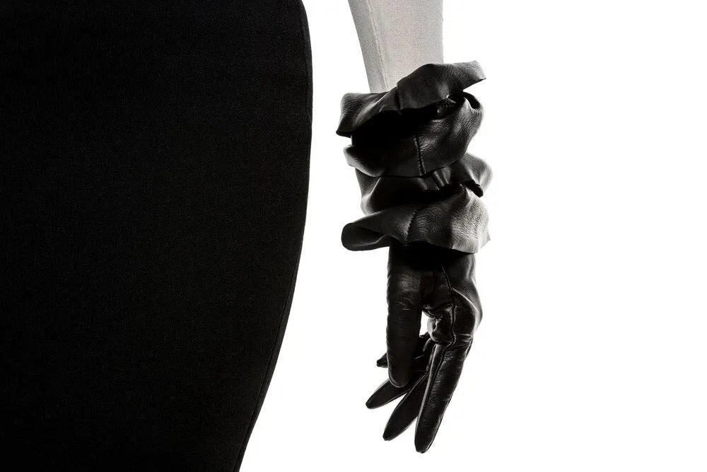 Molly 2 - Women's Silk Lined Leather Gloves with Tiered Cuff