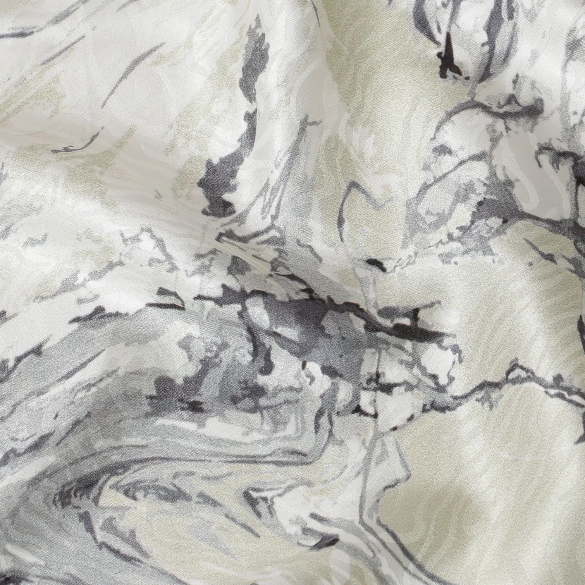 Monochrome Mélange Pure Silk Satin Fabric, 110cm Wide - Buy Online-D18372