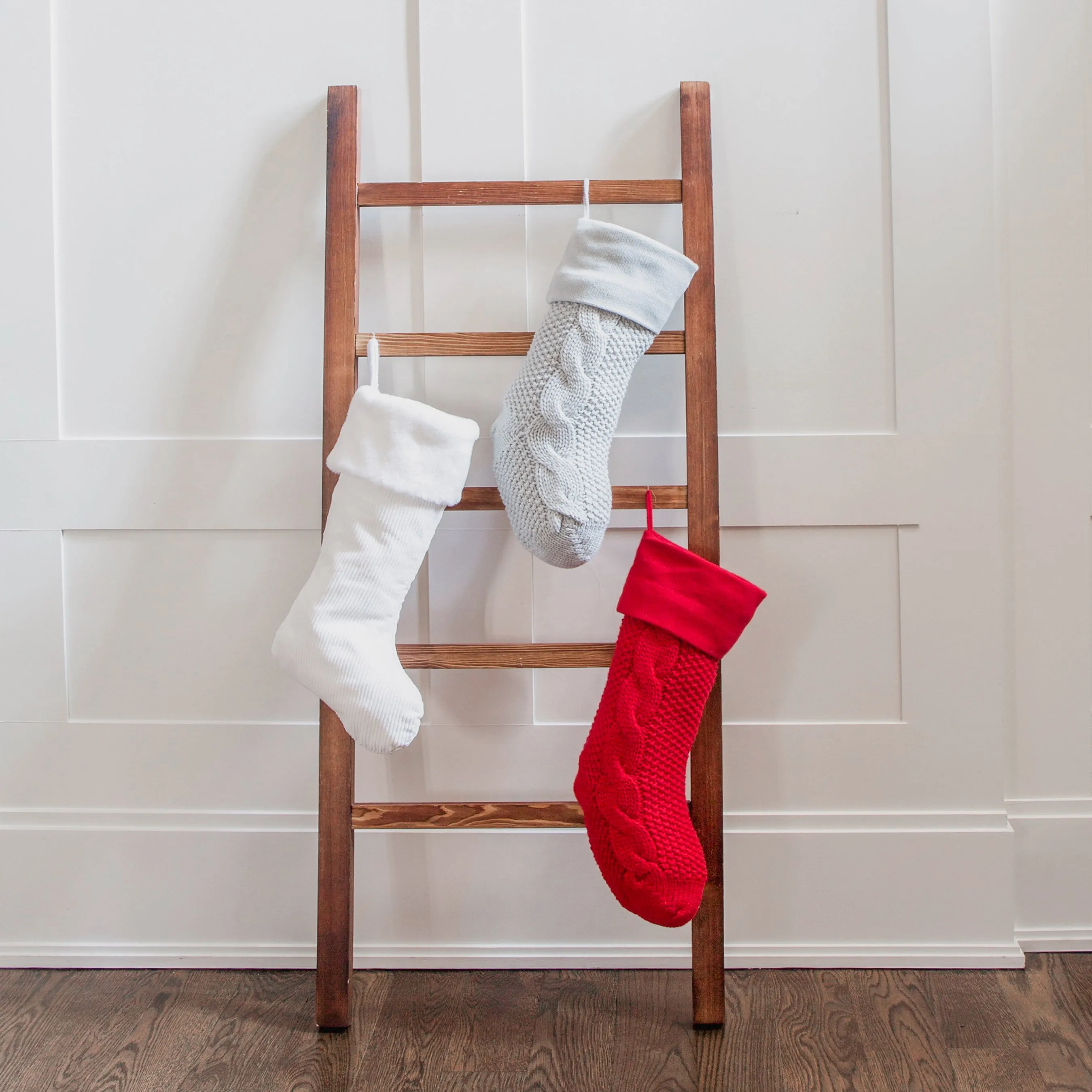 Neutral White Corduroy Christmas Stocking