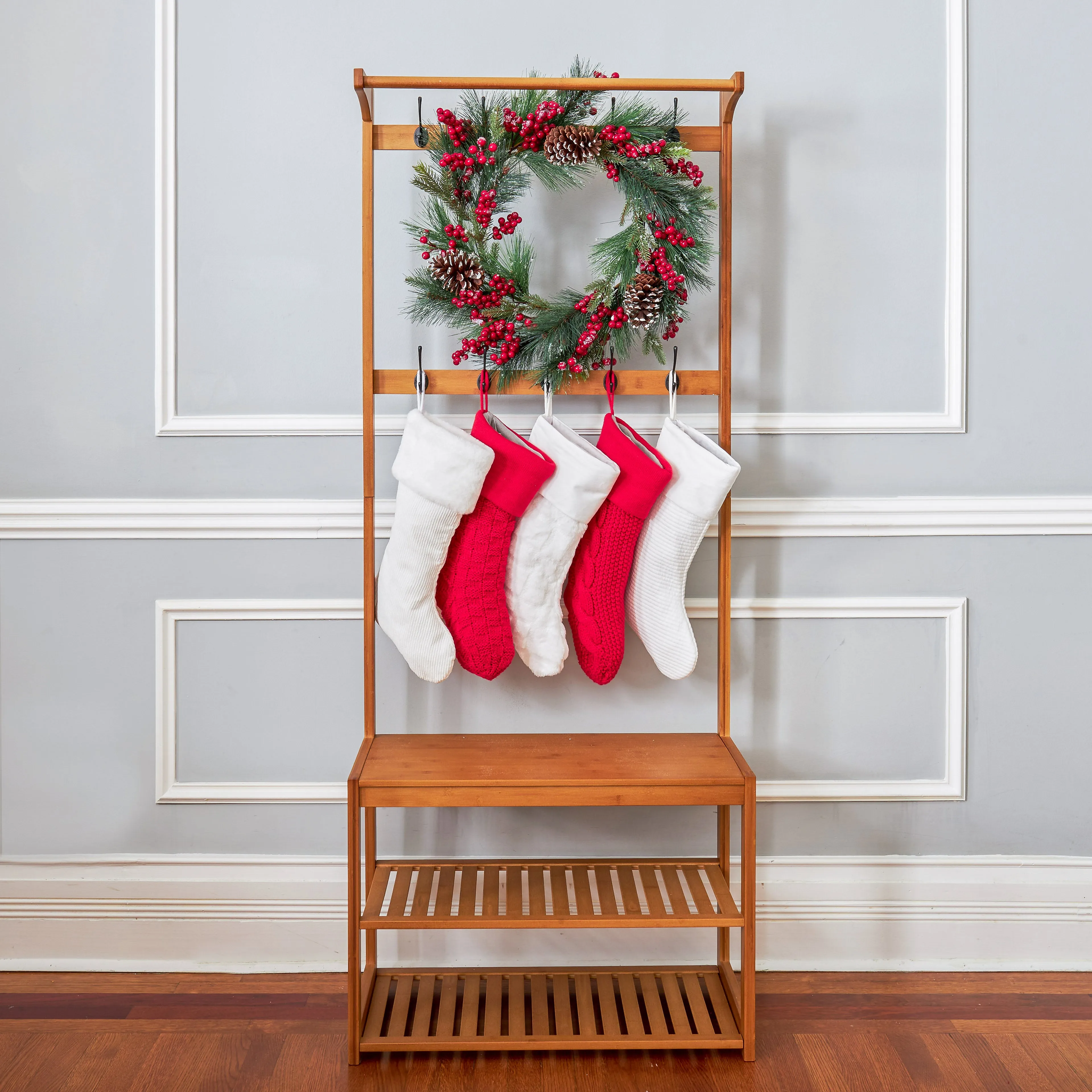 Neutral White Corduroy Christmas Stocking