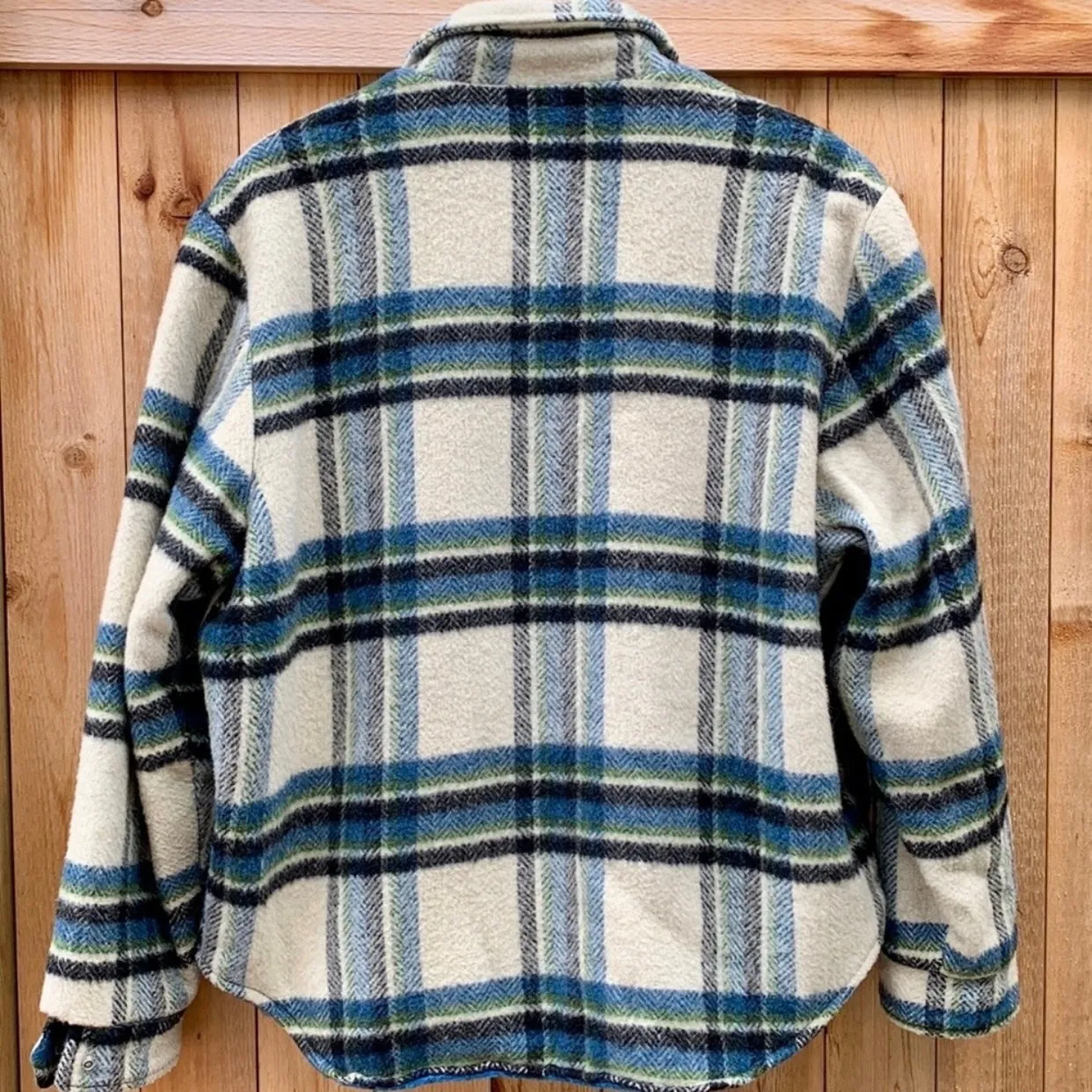 PENNEYS TOWNCRAFT Vintage Wool Sherpa Fur Lined Plaid Shirt Jacket Shacket