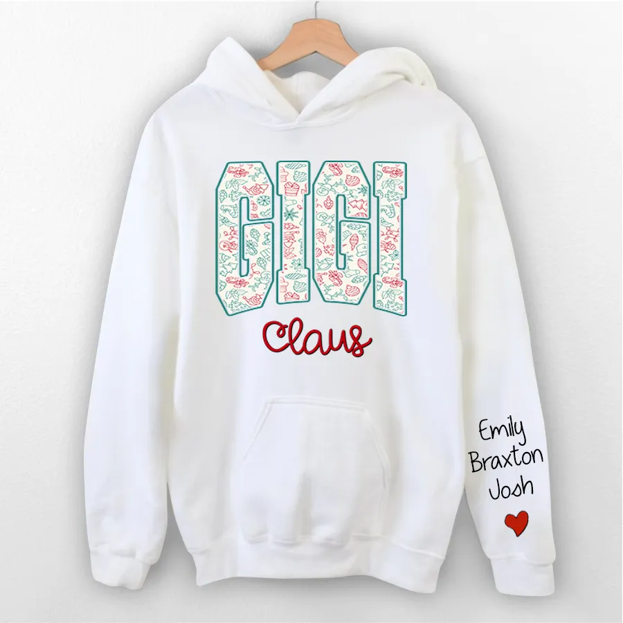 Personalized Christmas Grandma Shirt, Gigi Mini Nana Christmas Hoodie 02