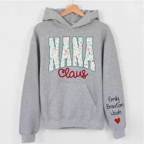 Personalized Christmas Grandma Shirt, Gigi Mini Nana Christmas Hoodie 02