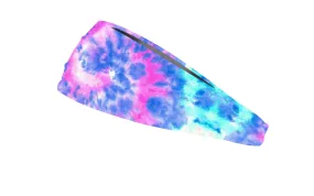 RAVEbandz The Pro - Wide Stretch Headband (Cotton Candy Tie Dye)