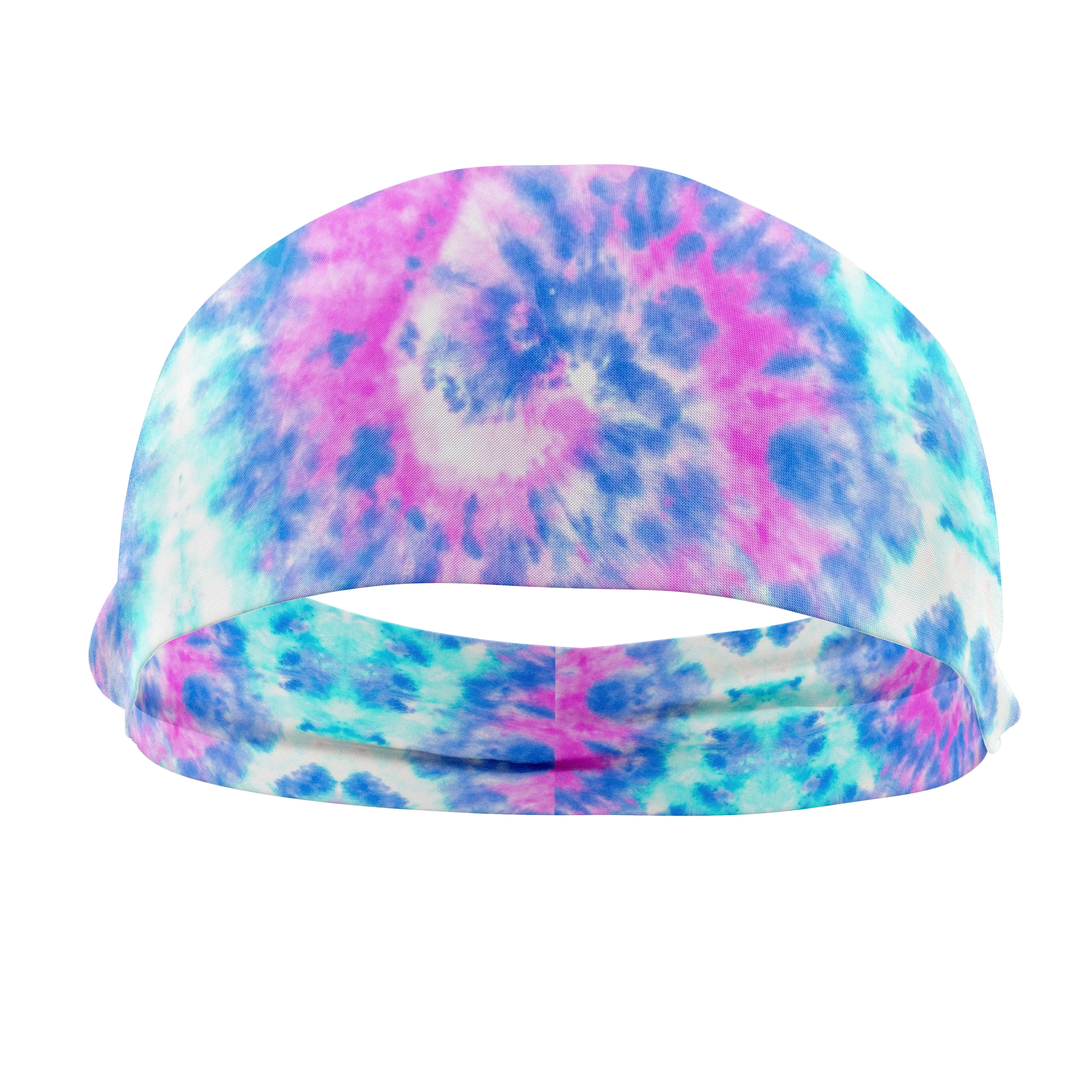 RAVEbandz The Pro - Wide Stretch Headband (Cotton Candy Tie Dye)