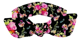 RAVEbandz The Rookie- Bow Knot Headband (Black Floral)