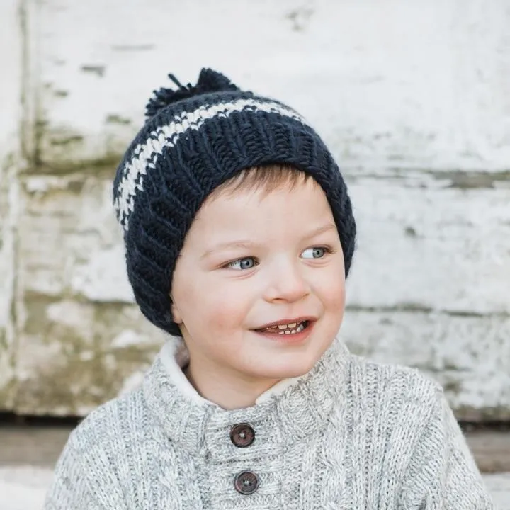 Rebel Indigo Knit Beanie Hat  for Babies thru Adults