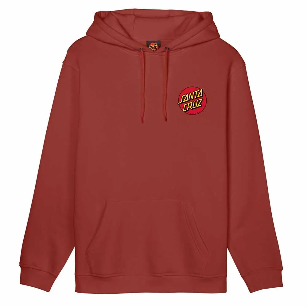 Santa Cruz Hooded Sweatshirt Classic Dot Chest Dark Rust