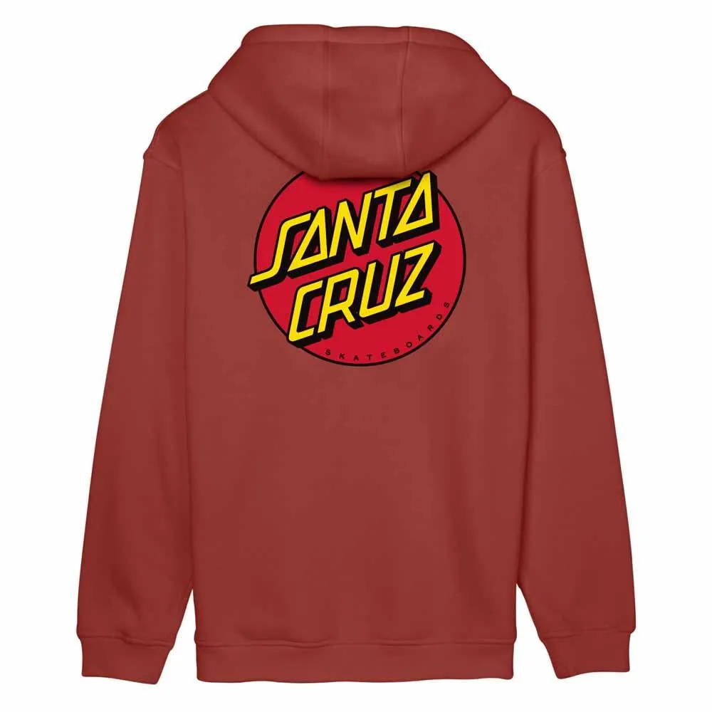 Santa Cruz Hooded Sweatshirt Classic Dot Chest Dark Rust