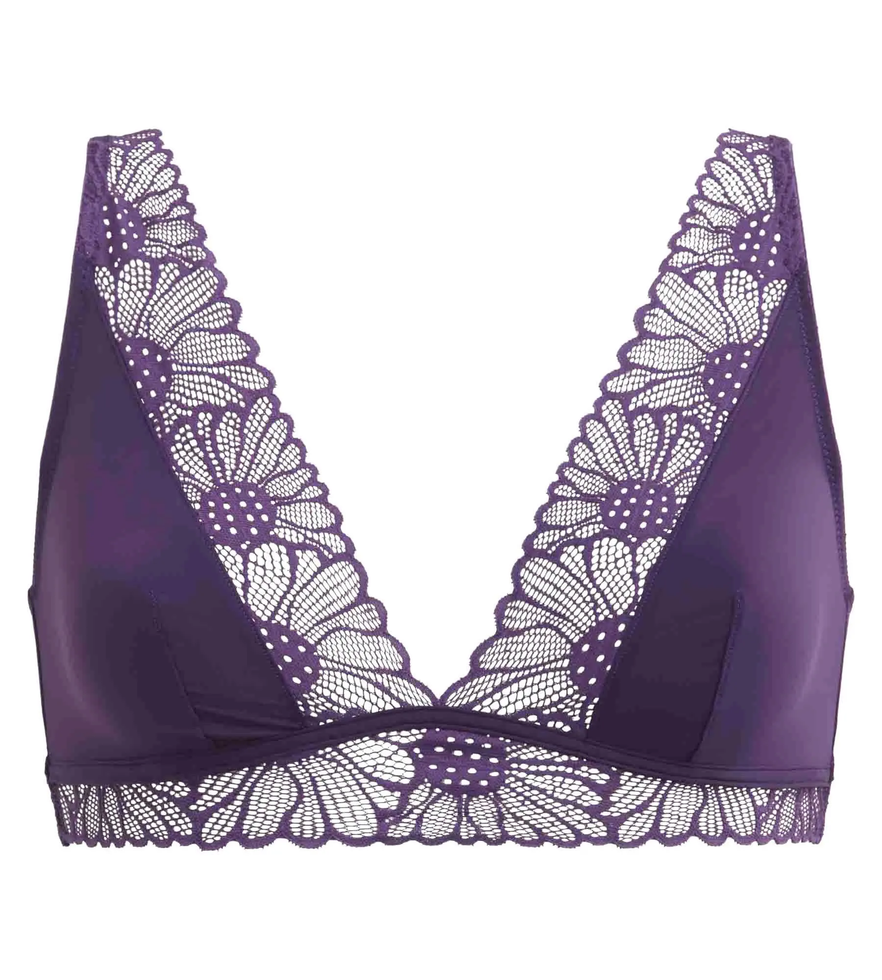 Soutien-gorge triangle microfibre dentelle Violet Fais-Moi Une Fleur