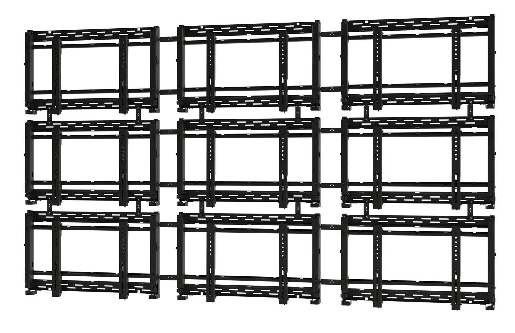 Supports pour mur vidéo au service complet – Ouverture rapide Push/Pull – Paysage Pour les écrans de 46" à 65"