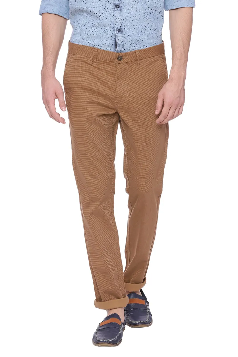 Tapered Fit Printed Stretch Trouser